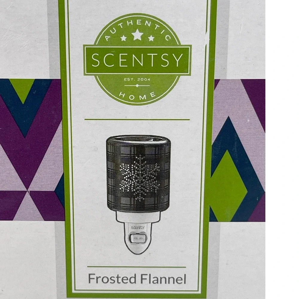 Scentsy Frost Flannel Mini Warmer Used Red Plaid Snowflake Rhinestone Christmas